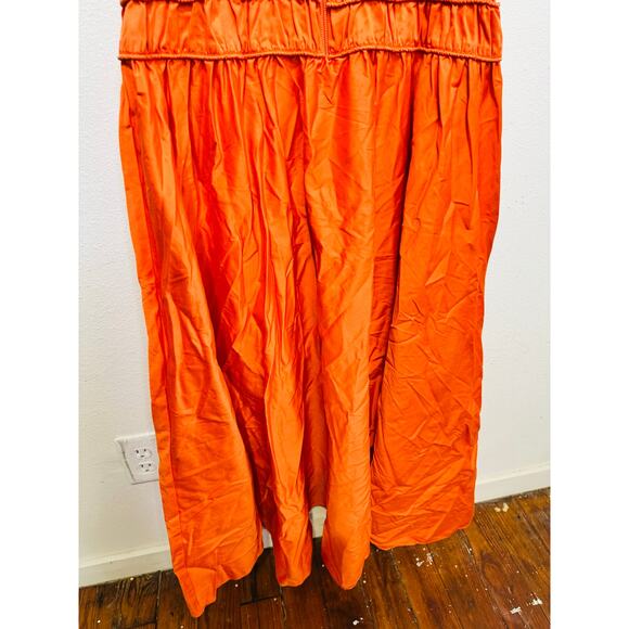 ROKSANDA x RTR Women's Orange Smocked Waist V-Neck Sleeveless Maxi Dress Size 4 - Picture 12 of 16